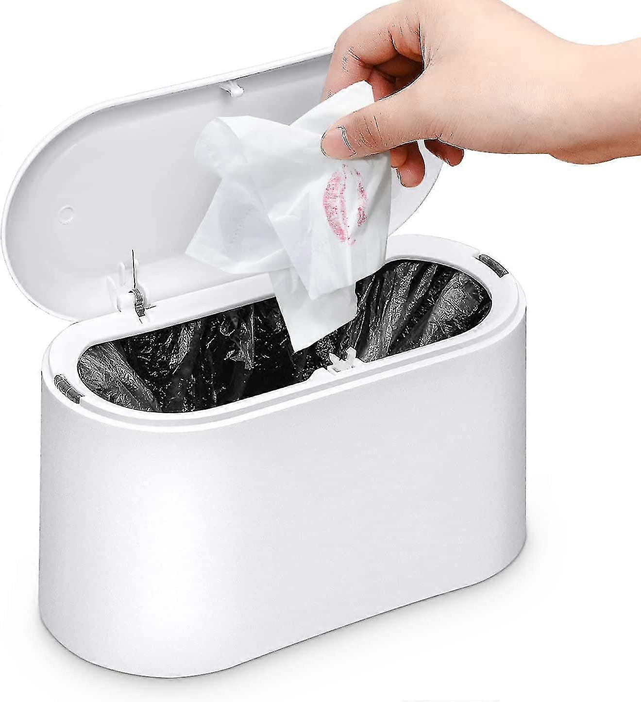Generic Small Table Trash Can With Push Button Lid, For Kitchen, Bedroom, Bathroom, Office