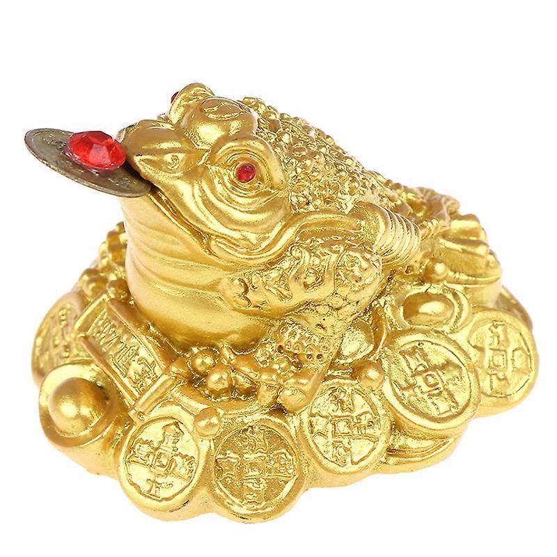 Feng Shui Money Frog, Statua di Money Toad, Rospo a tre zampe con moneta, Lucky Charm Wealth Frog per registratore di cassa, Riscaldamento della ca...