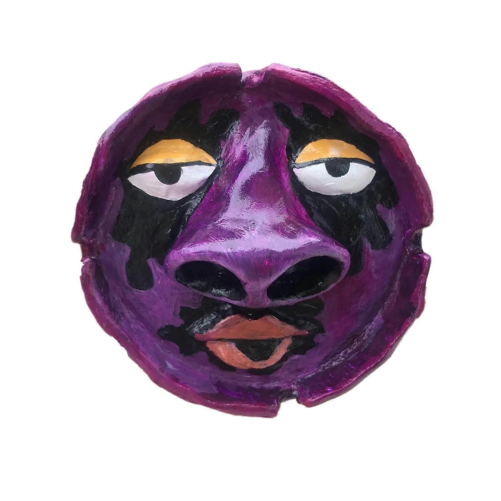 Big Nostril Face Ashtray Heavy Duty Resin Hand-painted Colorful Face Ash Holder Storage Tray Desktop Decoration Ornament Father Gift