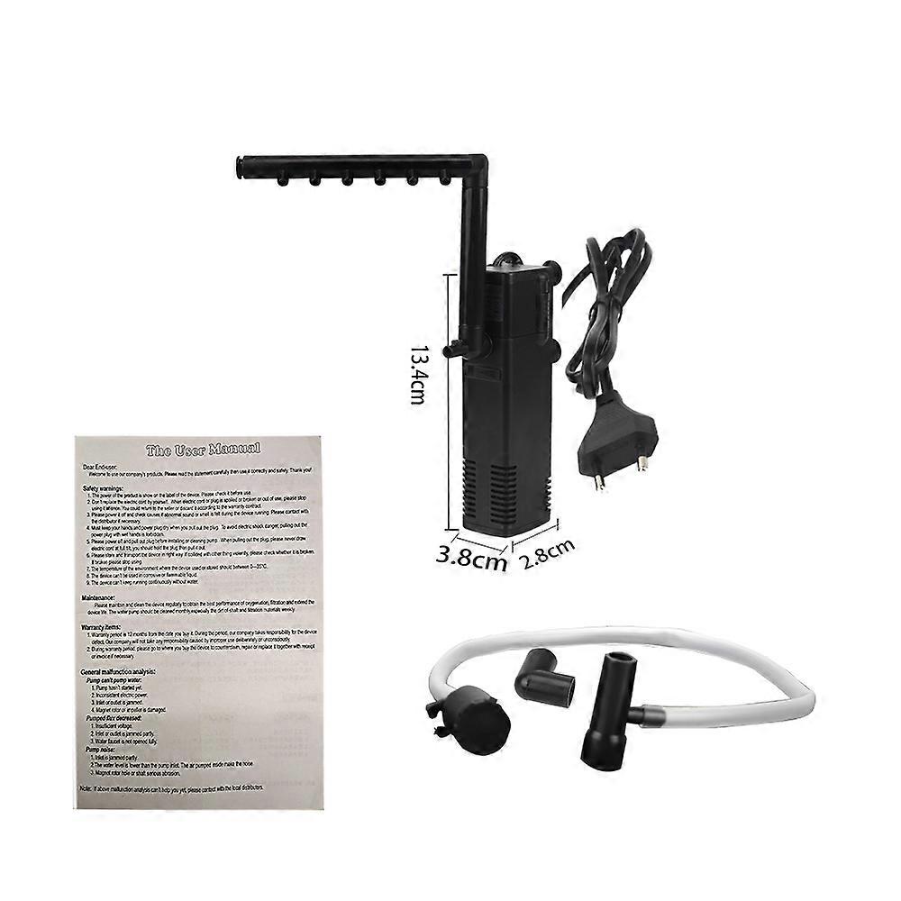 Submersible Water Filter Pump Low Level Water EU Plug Turtle Tank Filter Aquarium Fish Tank Oxygen Increasing Pump