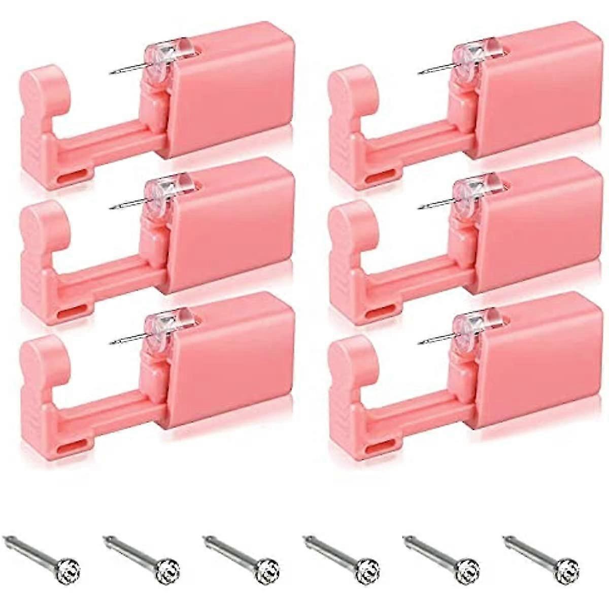 6pcs Disposable Nose Piercing Kit Tool Stud Safety Sterile Portable Nose Piercing Kit Tool Self Nose Piercing Gun