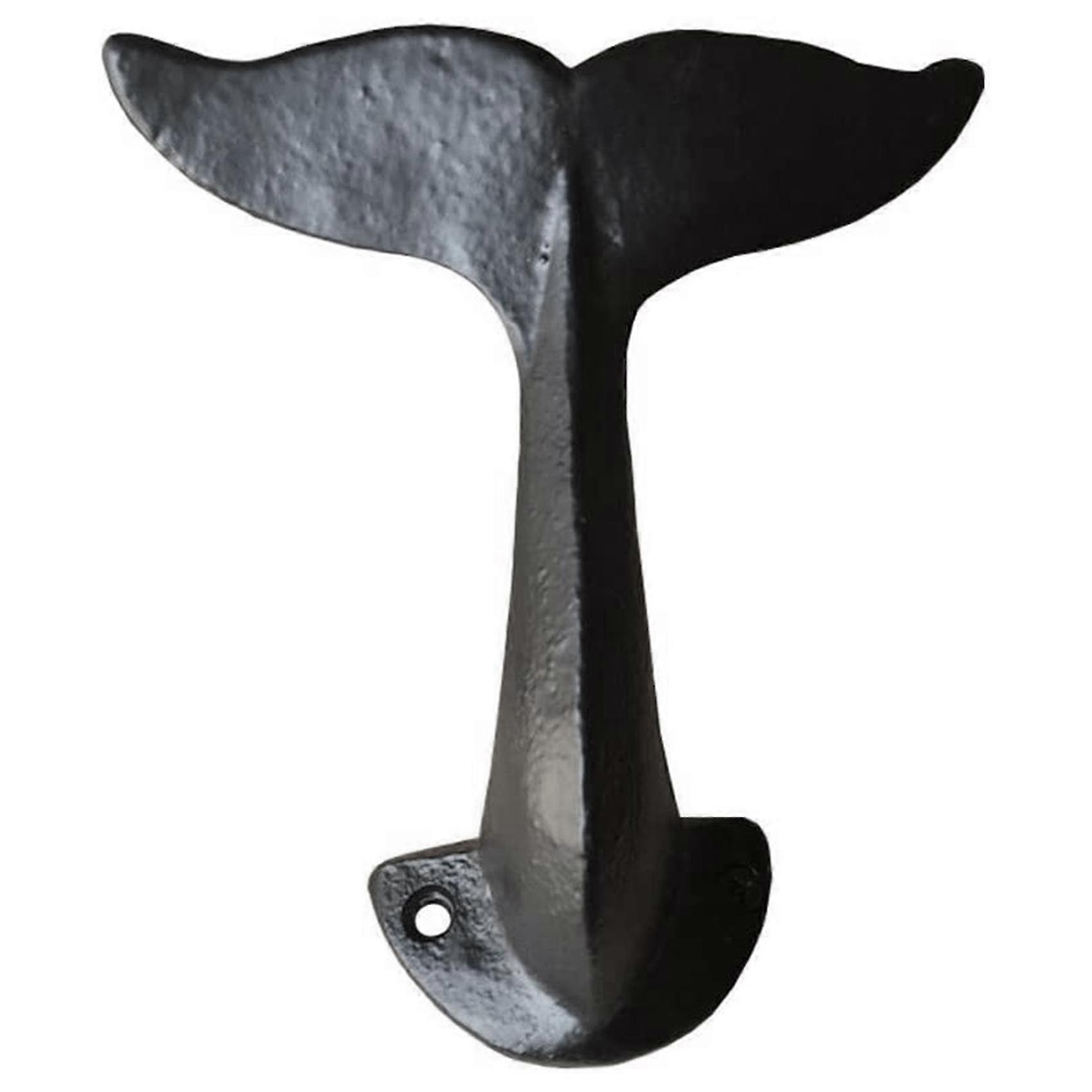 Iron Whale Tail Decorative Wall With Mounting Screws (18x7x5cm/7x2.75x1.96inch)