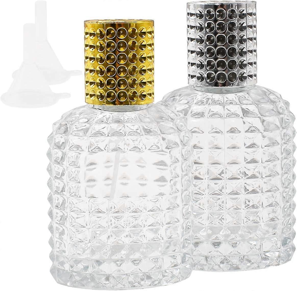 2Pcs Glass Perfume Bottle,Pineapple Portable Perfume Bottles Crystal Glass Art Empty Perfume Bottle Spray Empty Atomizer Refillable Dispenser Perfume