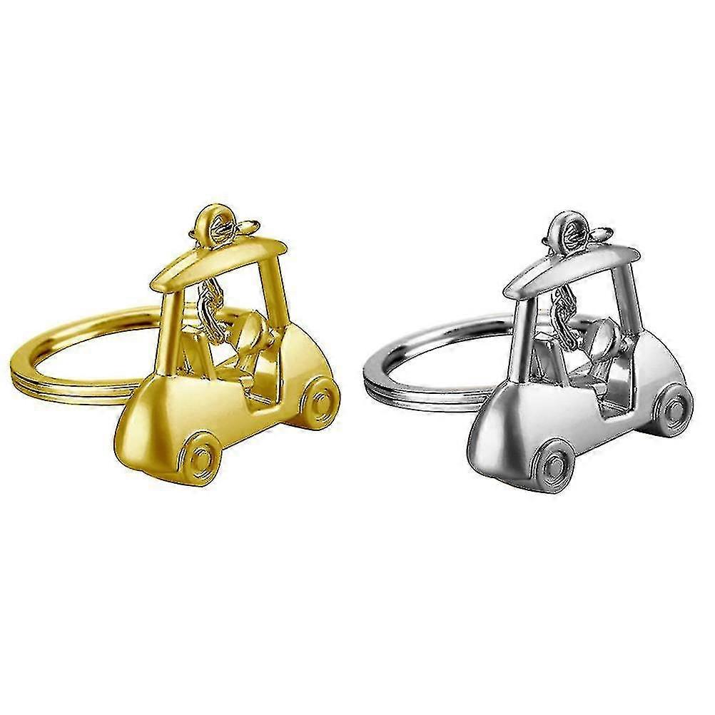 2pcs Pendant Key Ring With Golfing