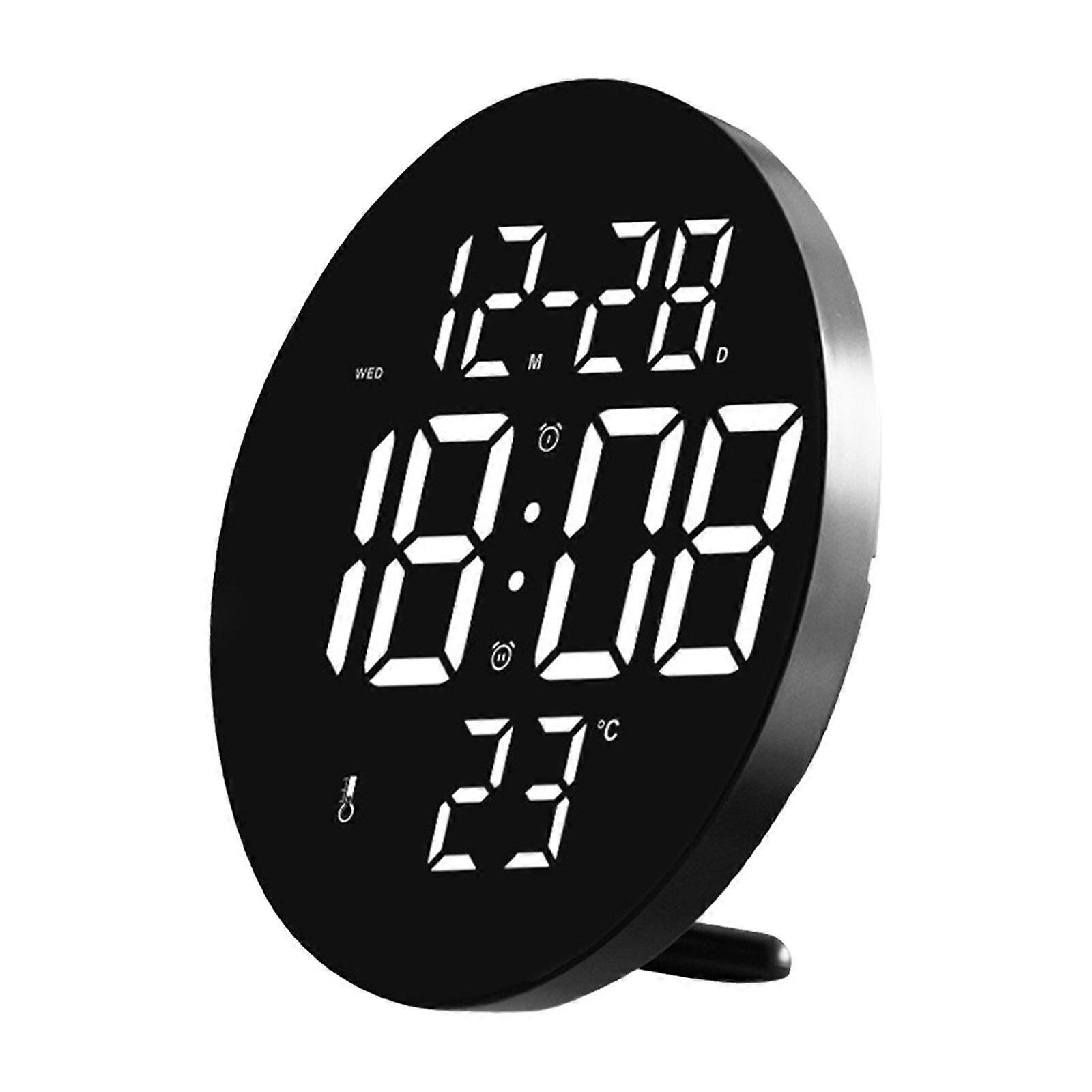 LED Clocks Remote Control USB Adjustable Brightness for Office Bedroom Black