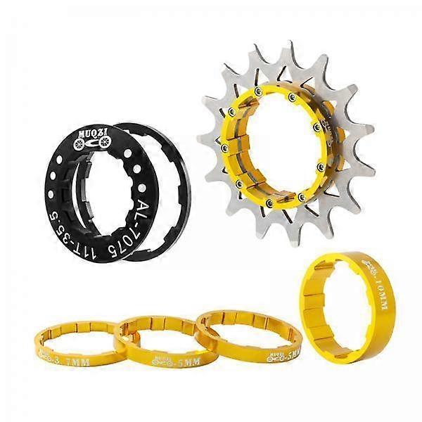 2xBicycle 15T Single Speed Flywheel Set Kit de conversion VTT Doré