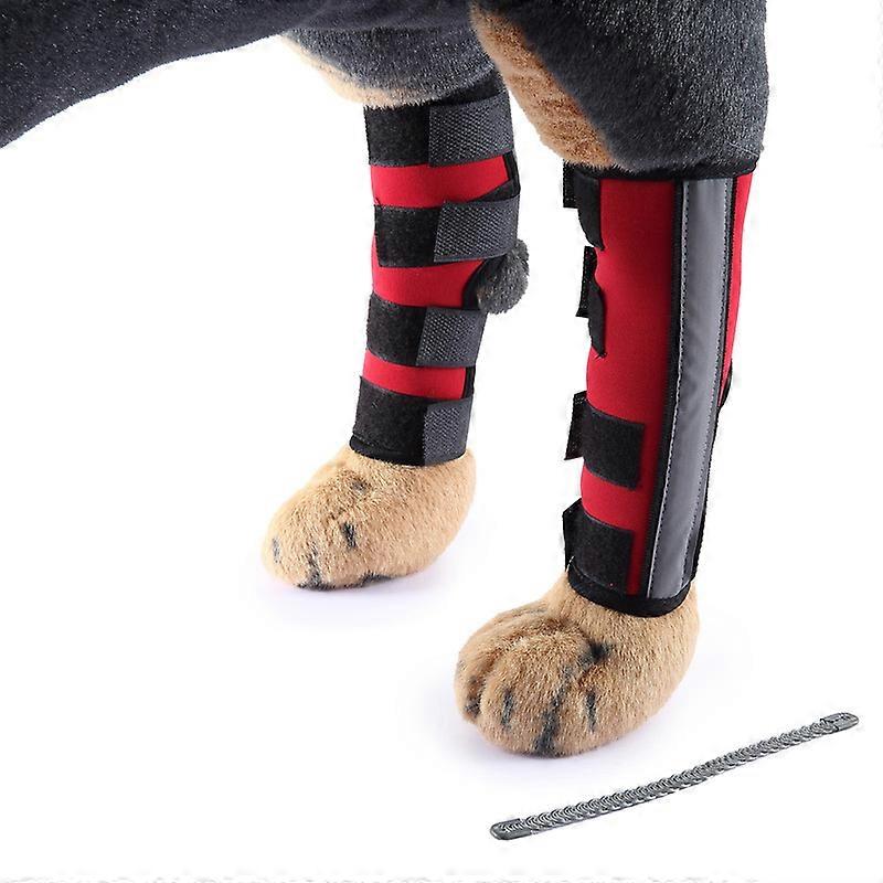 MIMIGO Leg Hock Brace with Metal Spring Strips, Dog Leg Brace for Rear Leg, Hock and Ankle Support, Rear Dog Leg Brace for Torn Acl and Ccl,1 Pair