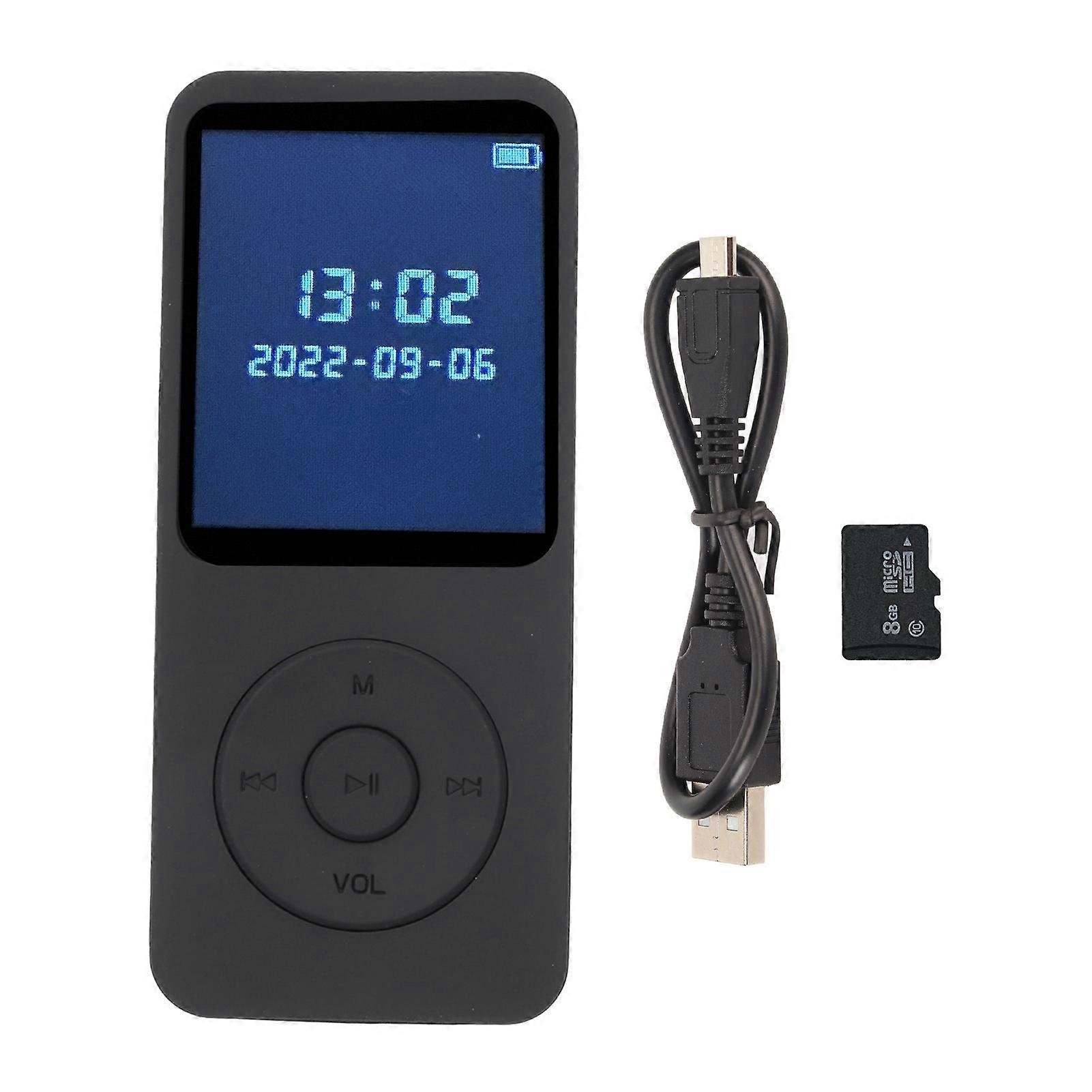 MP3 MP4 Player Bluetooth 5.0 Ultra Thin Digital LCD 1.77 Inch Screen Built in HD Speakers Portable HiFi Music Player With 8G Memory Card