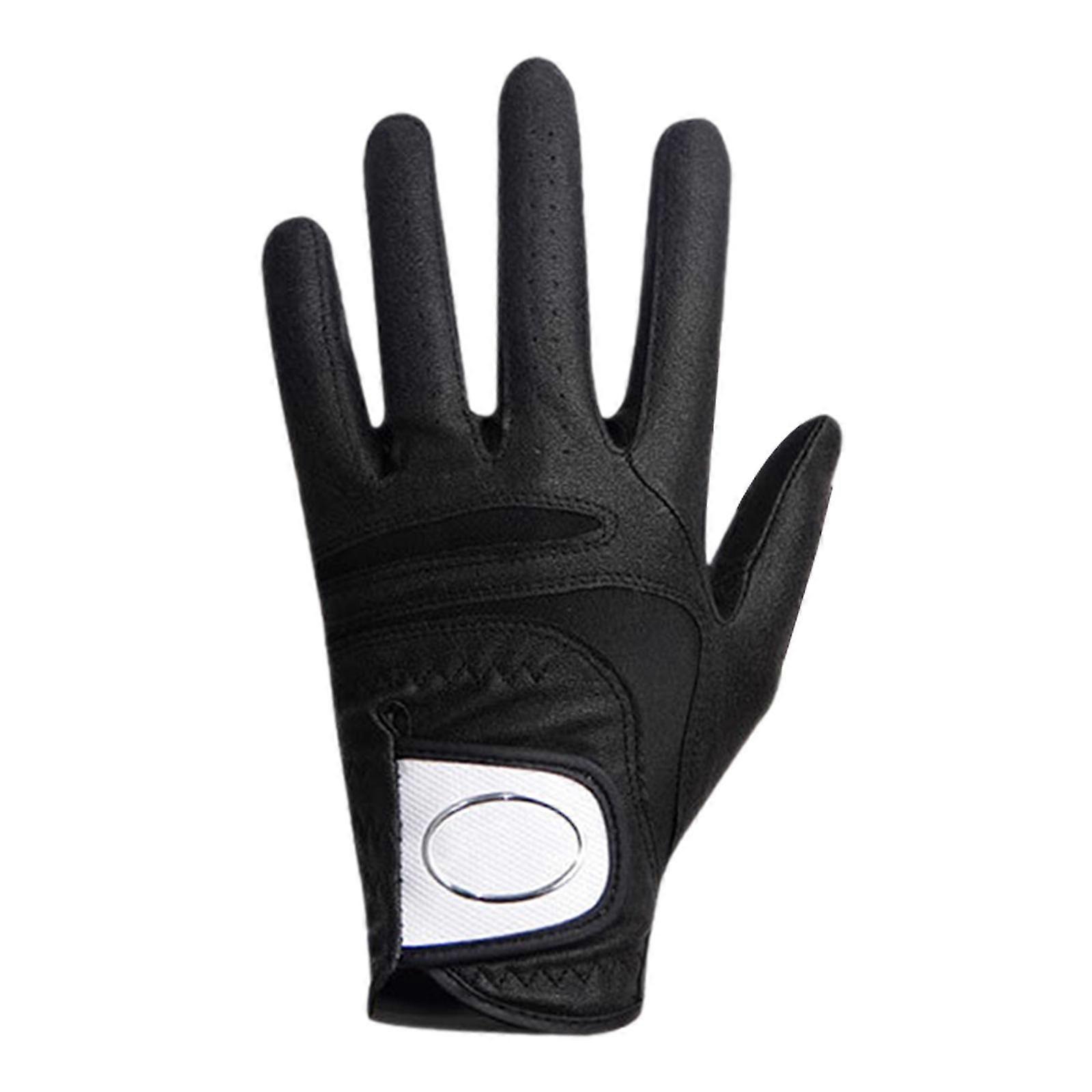 ゴルフグローブ左手、通気性のある穴付き男性用滑り止めゴルフアクセサリーブルーホワイト18