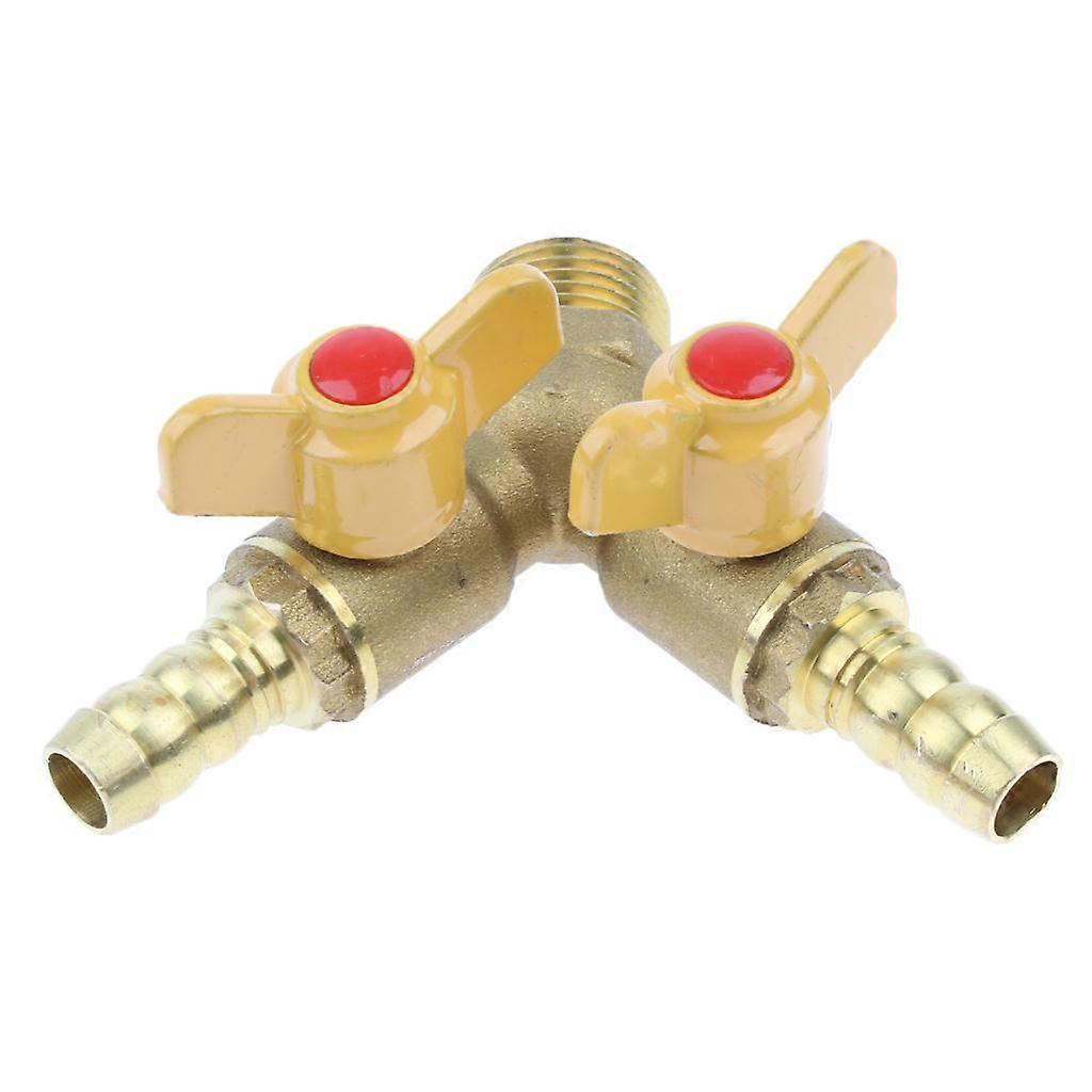 2 Ways Natural Gas LPG Hose Connector Splitter Gas Pipeline Adapter Y Connector Brass 20mm