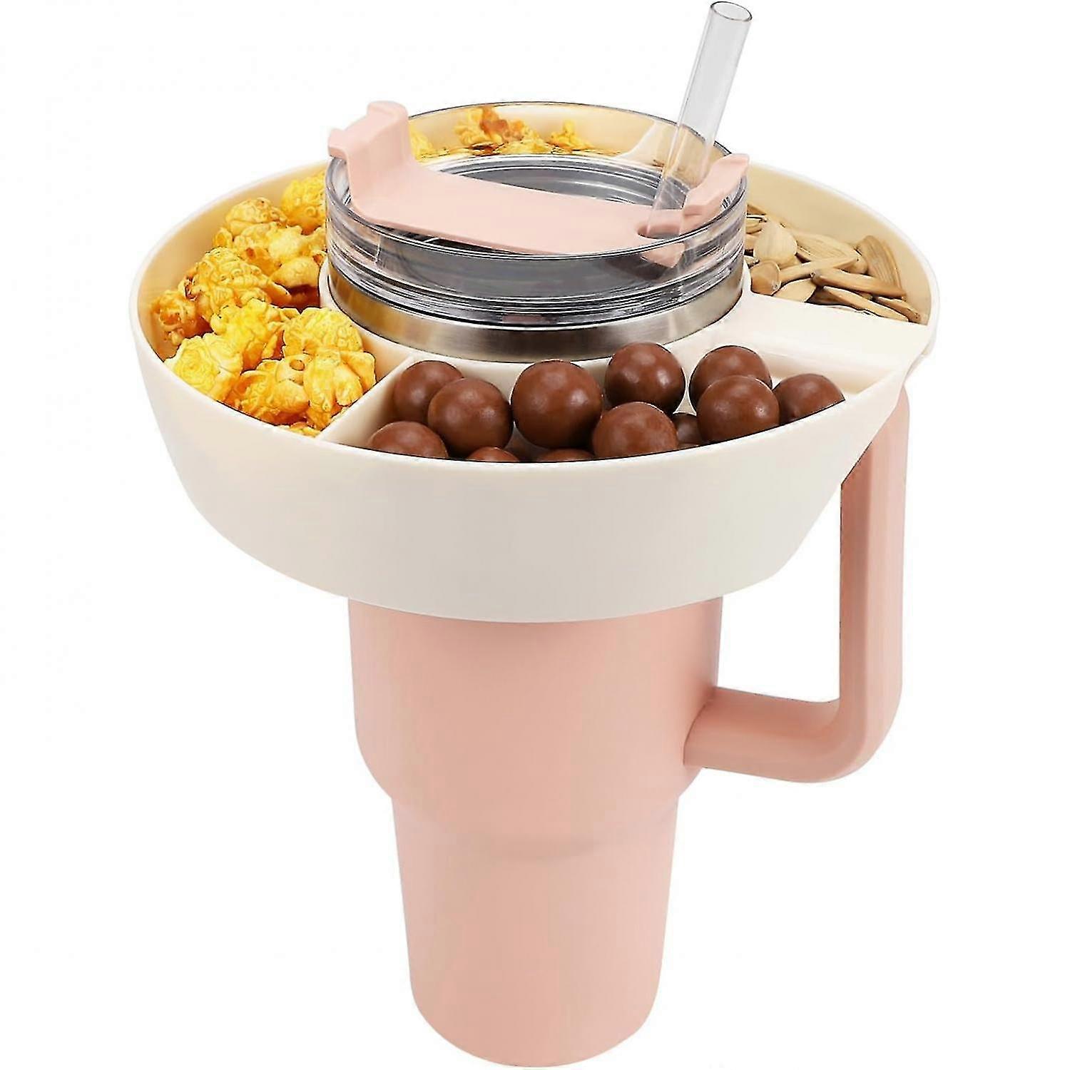 Snackskål til Stanley Cup, genanvendelig snackring kompatibel med Stanley Quencher H2.0 40OZ tumbler med håndtag, Stanley Cup tilbehør, snackskål