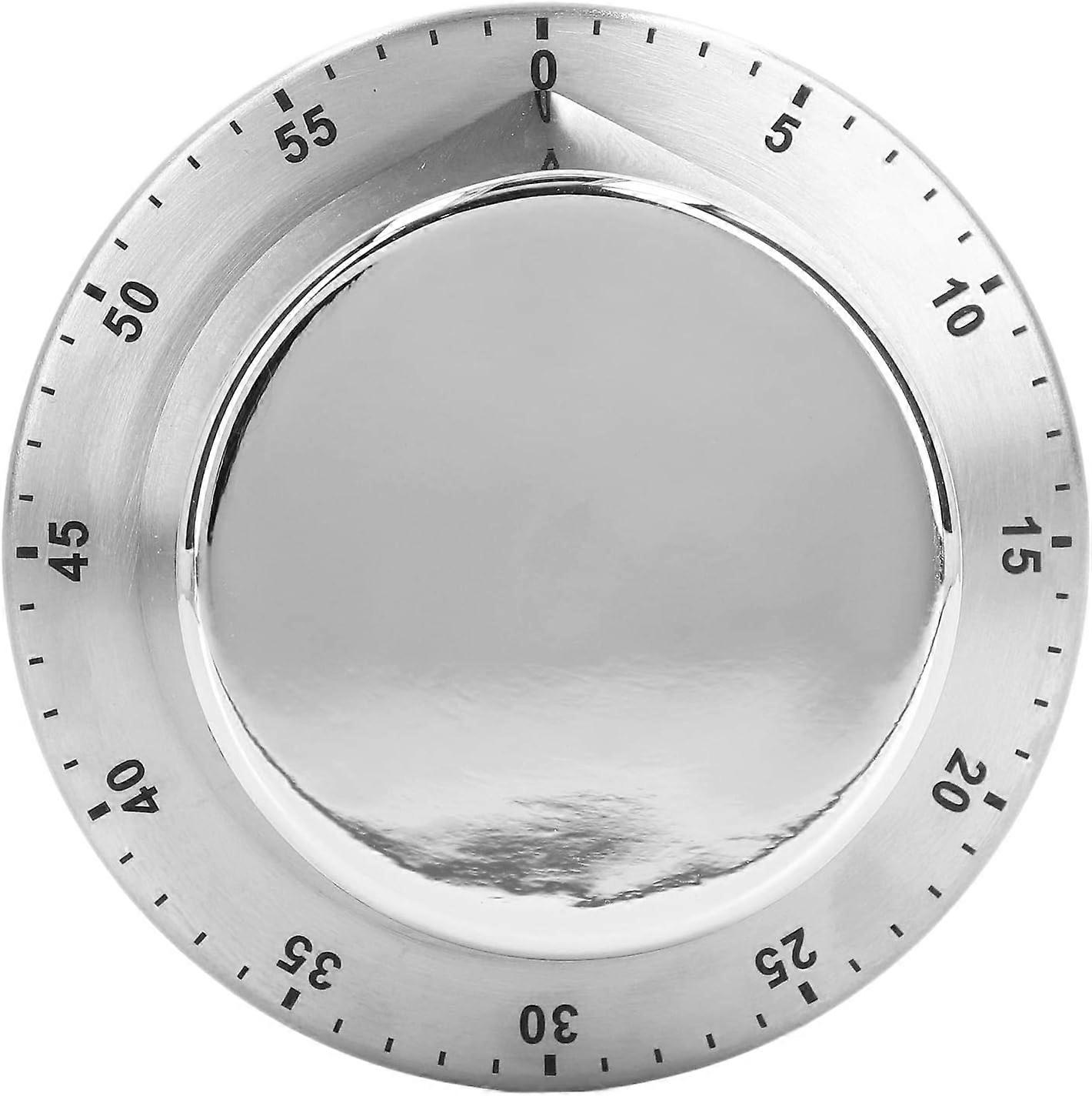 Kitchen Mechanical Timer,Stainless Steel Magnetic Suction Chef Cooking Timer Clock Kitchen Countdown Timer Mechanical(White)