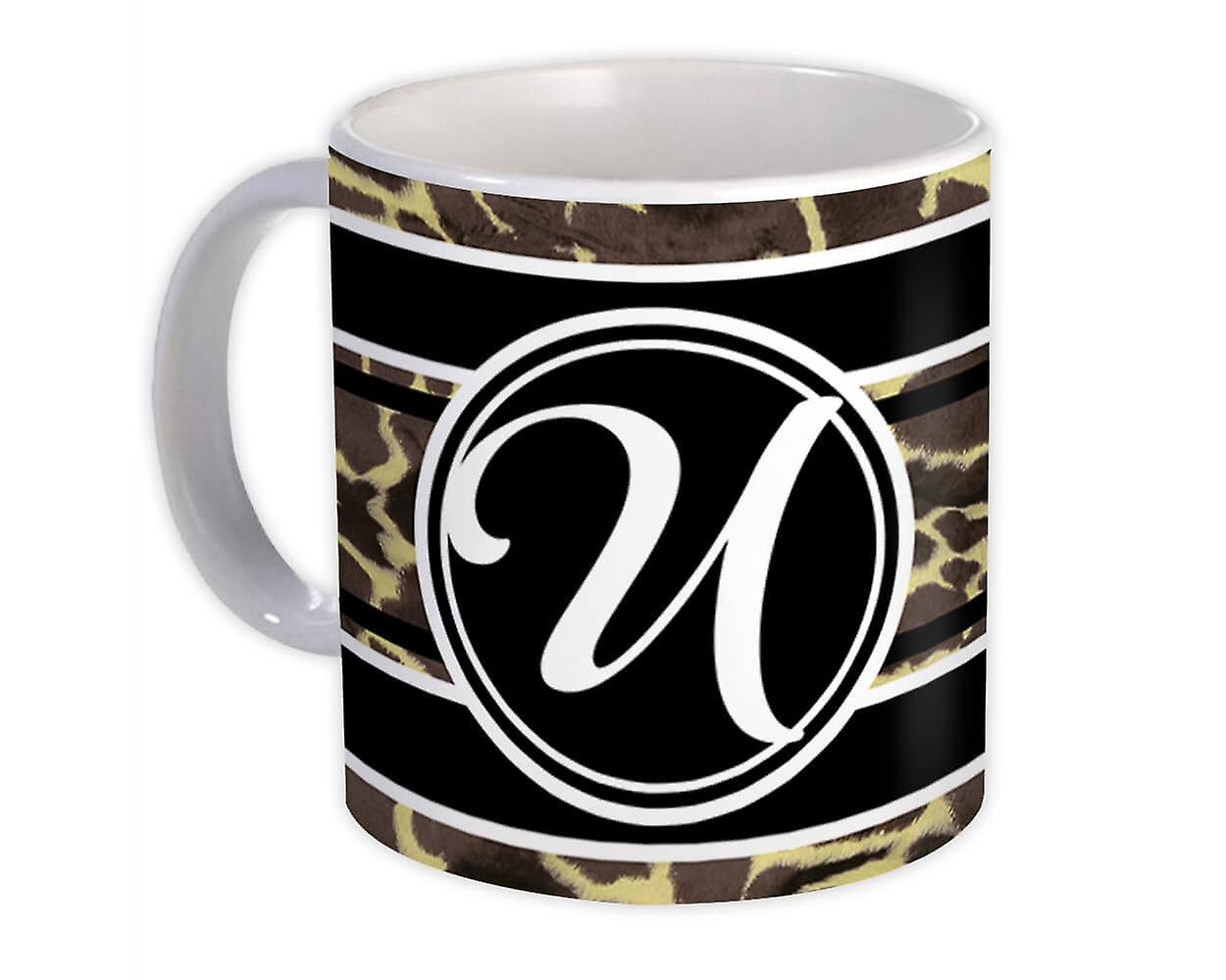 Geschenk Mok: Monogram Letter U Giraffe