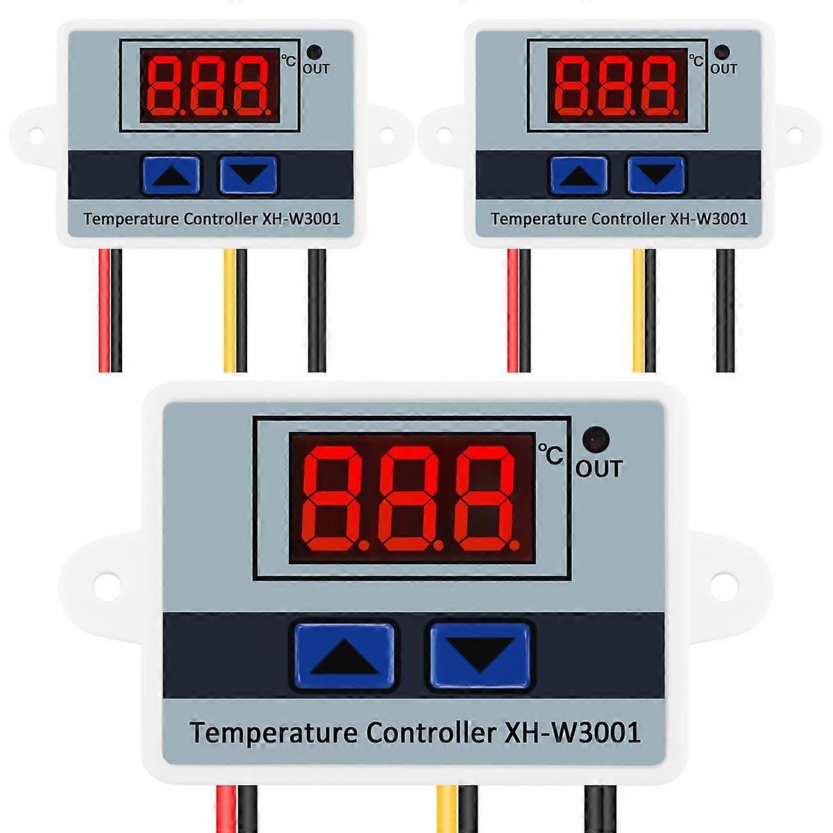 3Pcs 220V 10A Digital LED Temperature Controller Thermostat Control Switch Probe