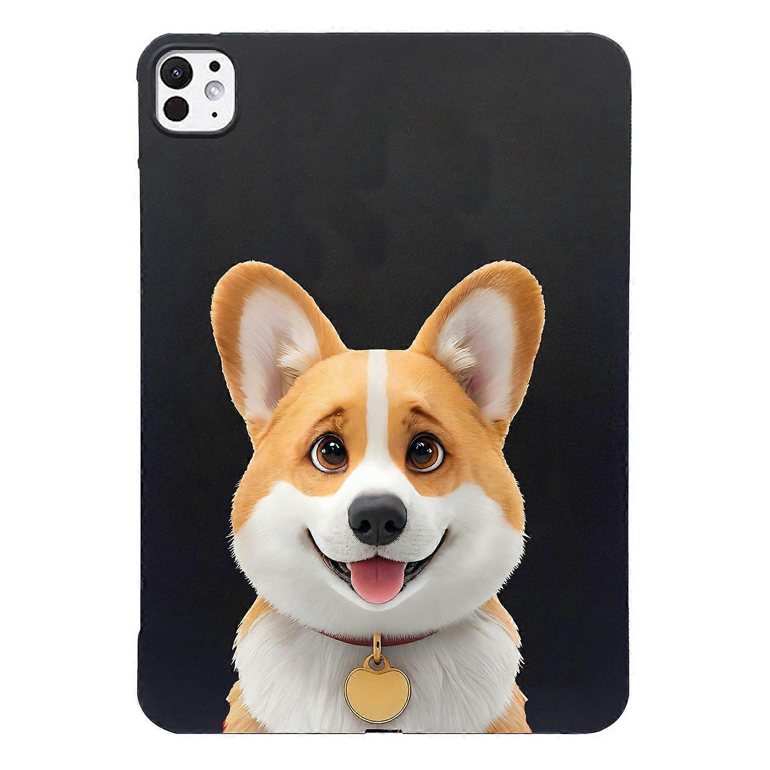 For iPad Pro 13 (2024) Case Pattern Printing Slim TPU Tablet Protective Cover - Corgi