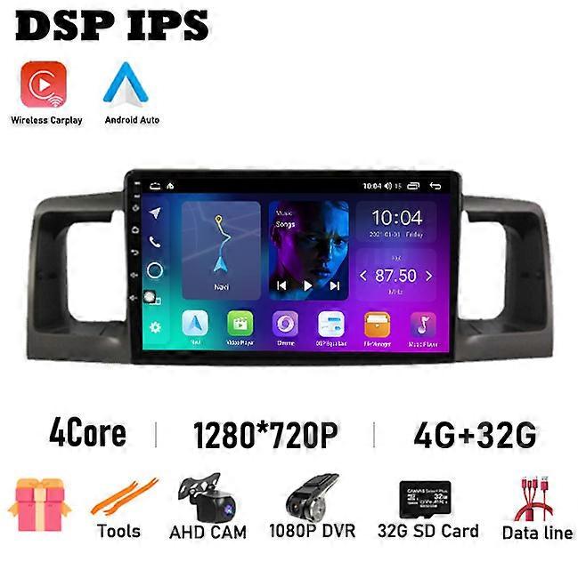 For Toyota Corolla E120 e 120 BYD F3 2007-2011 Android 13 Car GPS IPS QLED Radio Video Player Multimedia Stereo Screen Auto