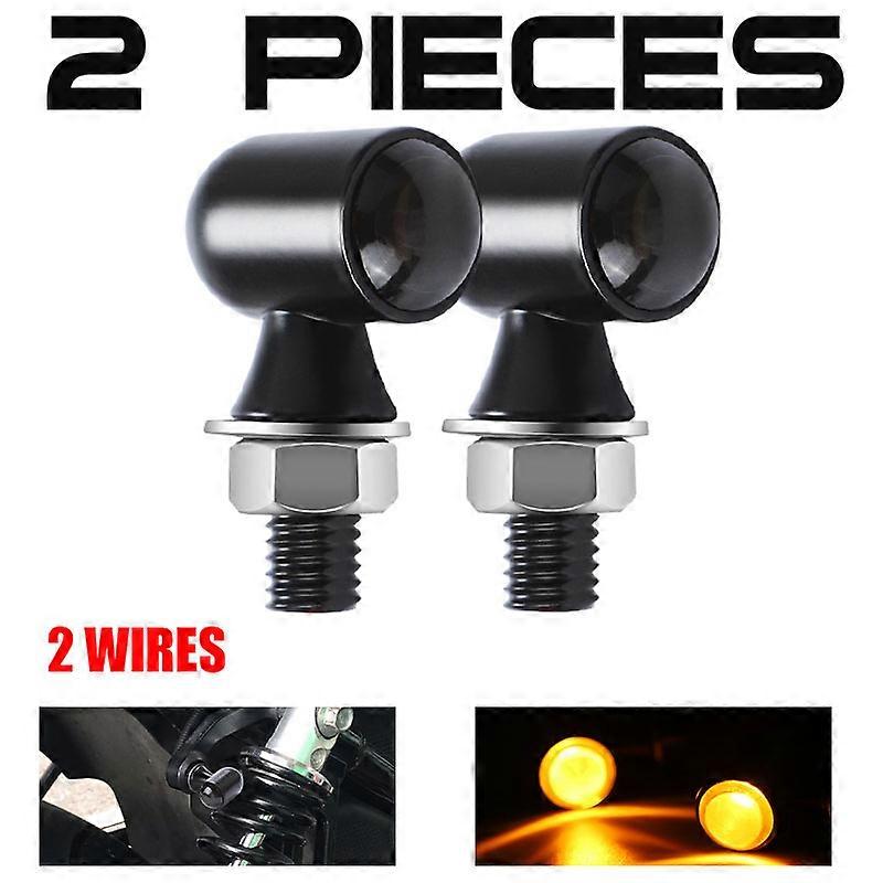 2/4PCS Retro Motorcycle Turn Signal Light Smoke Lens led Indicator Lamp 12V Amber LED Signals Lamp M8 fit for Cafe Racer Bobber