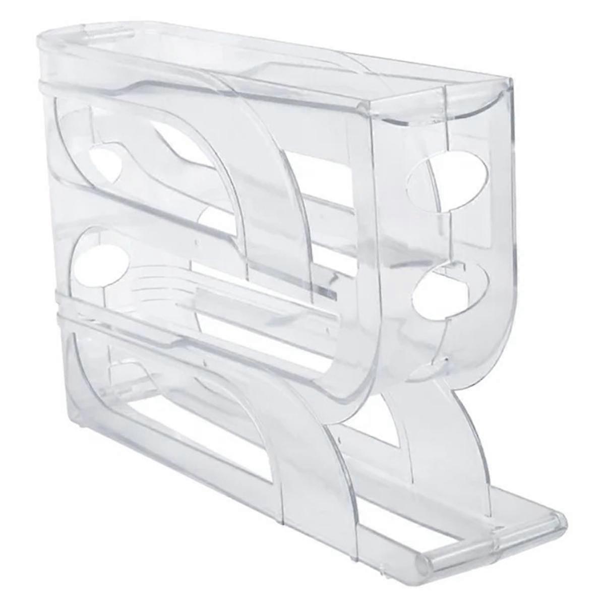 Automatic Scrolling Egg Rack Egg Basket Container Roll Down Refrigerator Egg Dispenser Kitchen Home Transparent