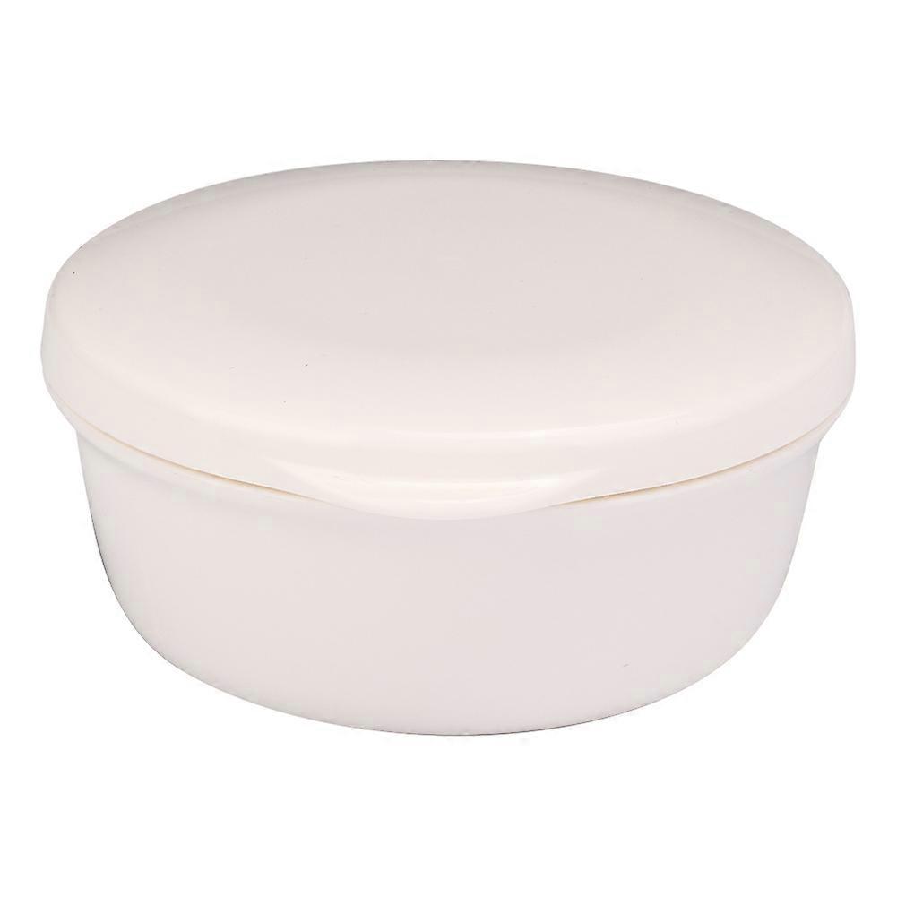 Compact Round Shape Soap Box Case Dish Container Holder with Draining Plate Cover for Travel