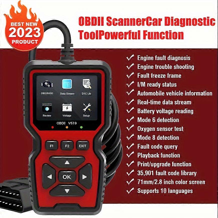 V519 OBD2 II Diagnostic Scanner - Check Engine Fault Code, Car Diagnostic Scan Tools with Print Function Professional OBD2 Code Reader for OBDII/EOBD 
