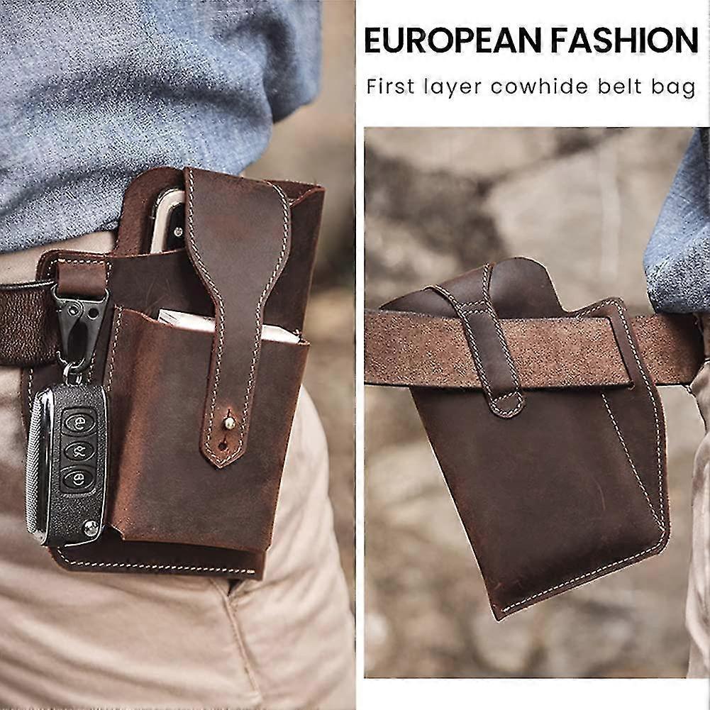 Leather Cell Phone Pouch Belt Loop Multitool Sheath With Key Holder ...