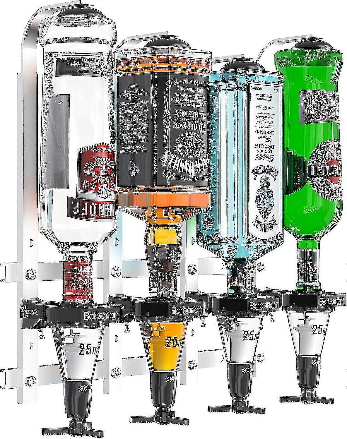 Barbarian Bar Butler Alcohol Beverage Dispenser 4 Dosage Measures 25ml Home Bar-g