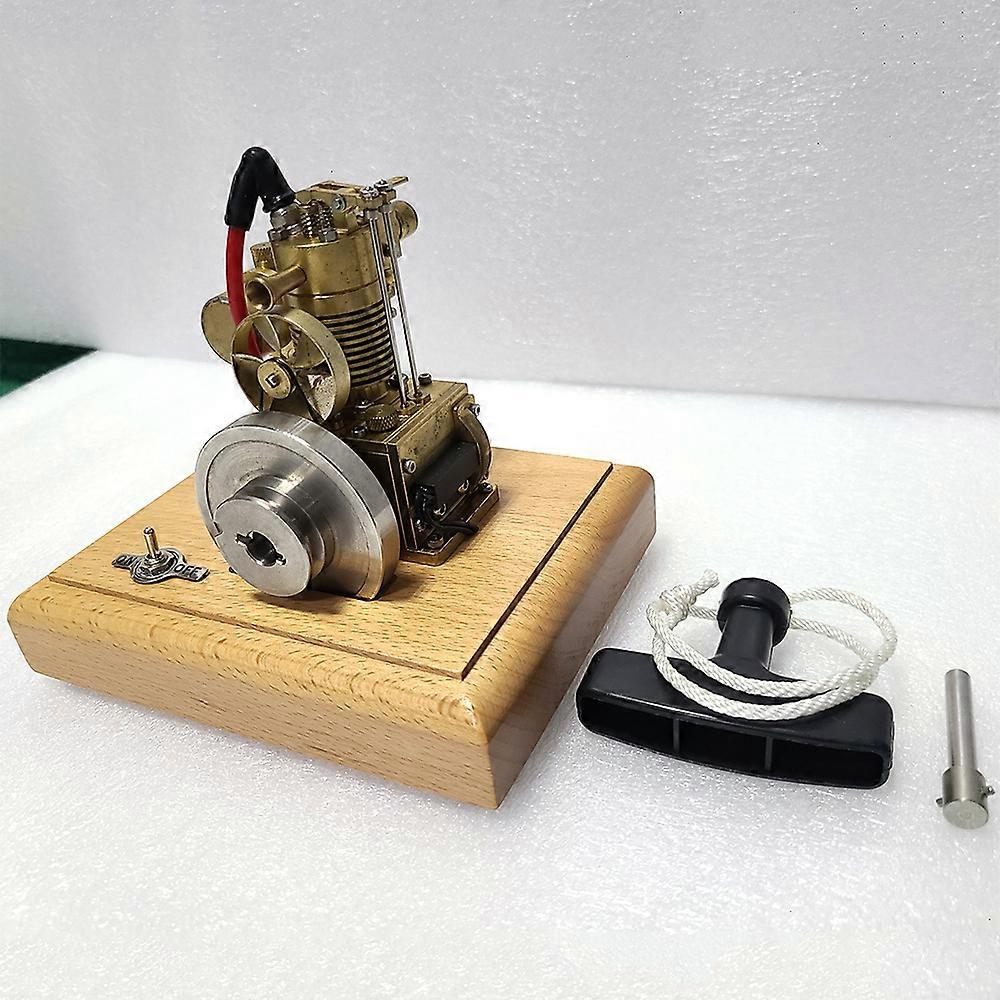 1.6CC Four-stroke Gasoline Engine Model with Wooden Base Mini Single Cylinder Engine Model Creative Gift toy