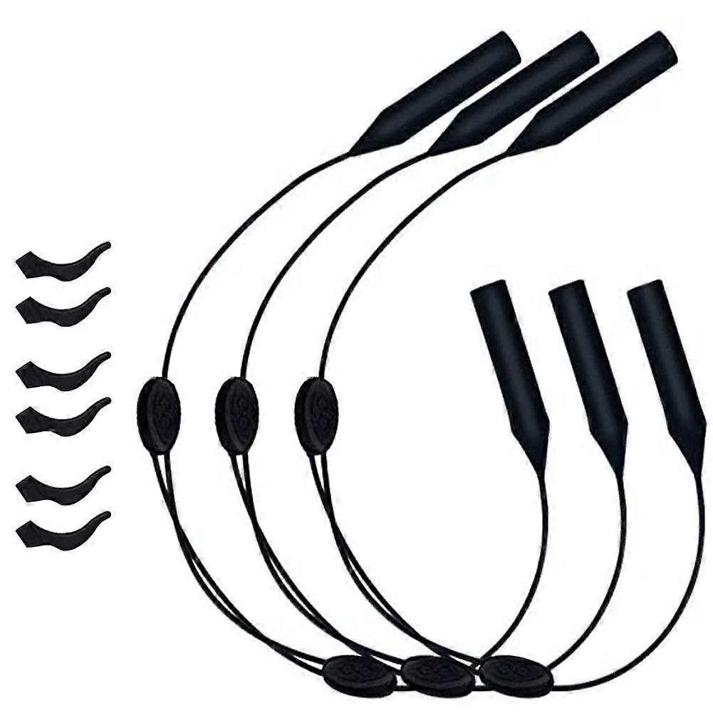 Glasses Strap Adjustable Eyewear Retainer 3Pcs Universal Fit Sports Sunglasses Retainer + 6Pcs Glas