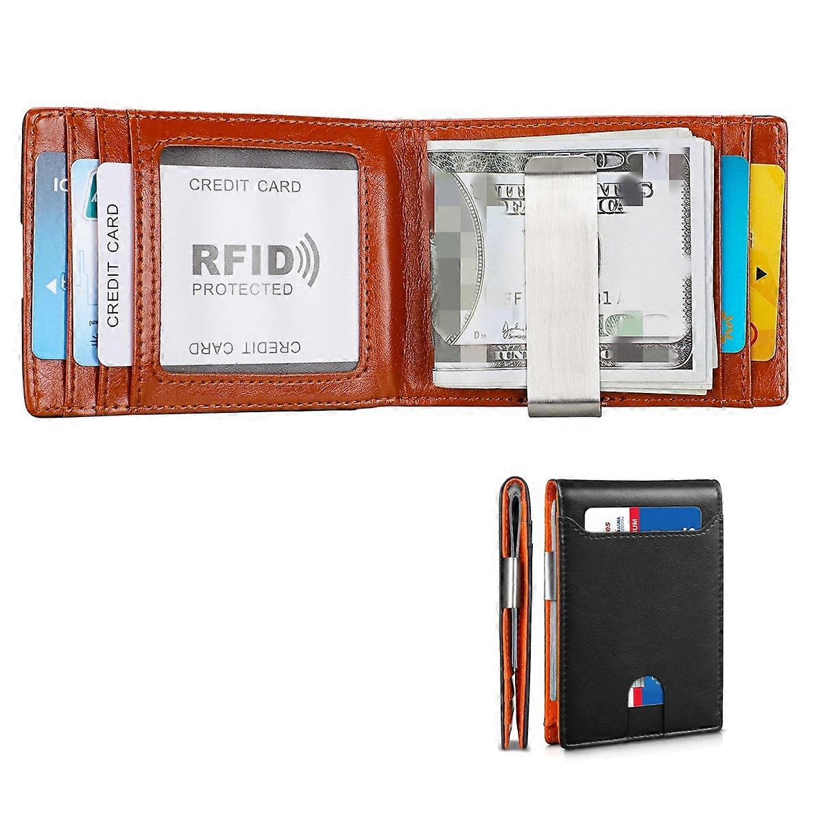 Wallet for Men Larger Capacity with 6 Card Slots RFID Blocking Slim Minimalist