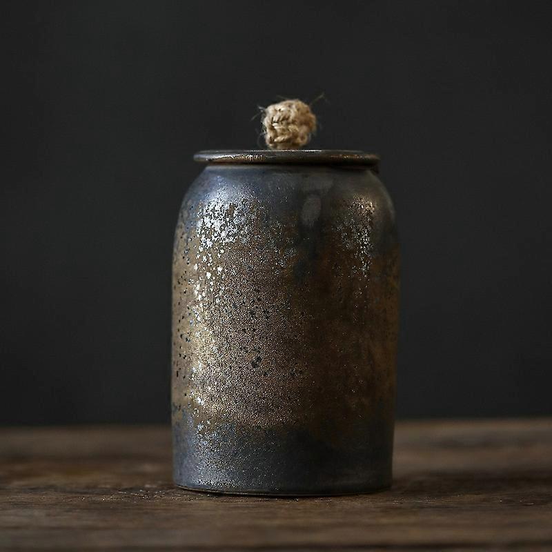 Retro Rust Glaze Ceramic Memorial Cremation Urns, Handcrafted Urn for Pet Ashes,Decorative Urns for Funeral, Cat, Dog,Human 640ML 15.5x10cm6.1x3.9inch