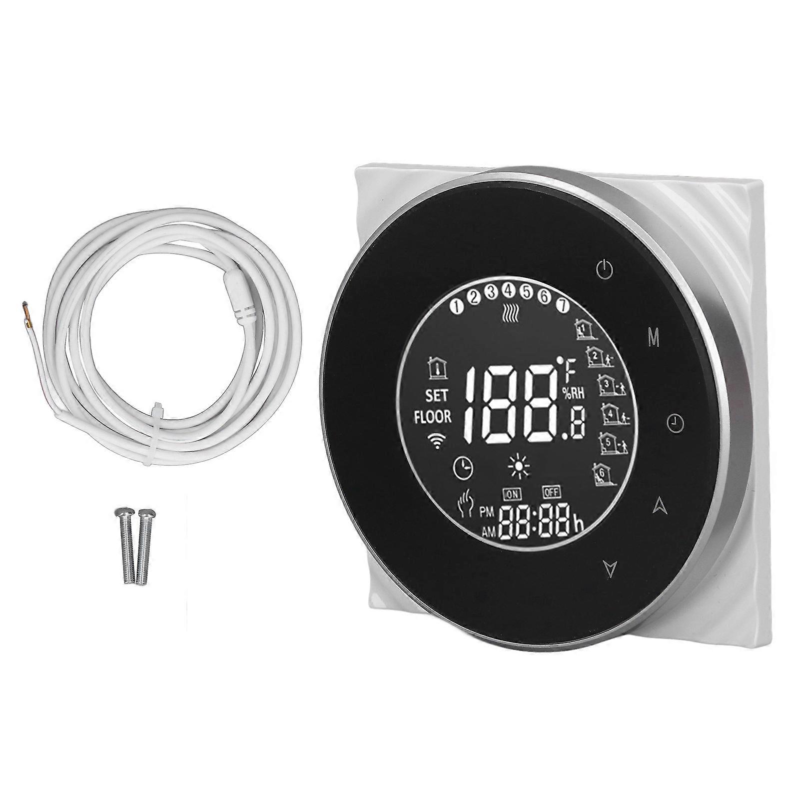 Smart Floor Heat Thermostat Voice Phone Control LCD Touch Screen WiFi Thermostat for Electric Heating Systems 95240VAC