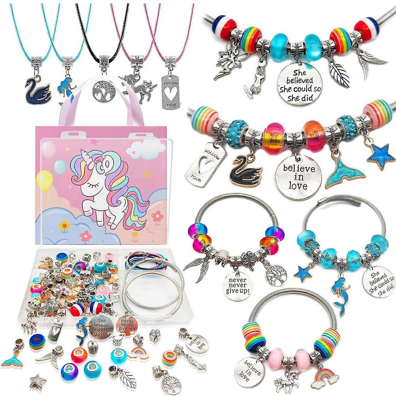 150 יחידות צמידי קסם להכנת ערכה להכנת תכשיטים לבנות צמיד DIY מתנה