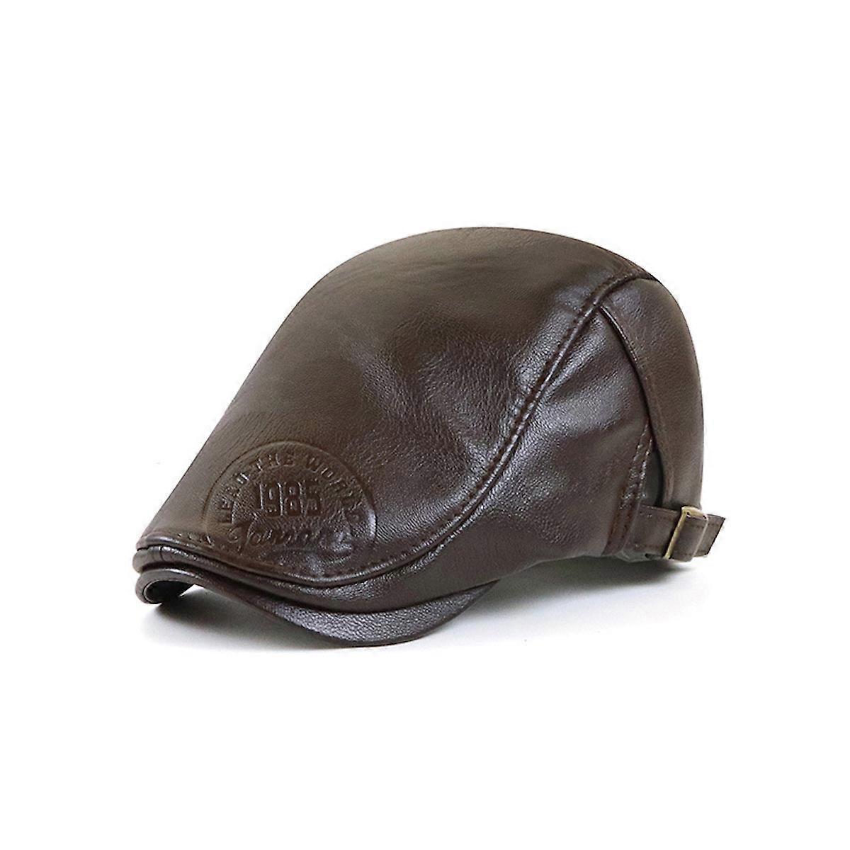 Men Flat Cap Leather ,Duckbill Hat,Tweed Cap Hunting Cap