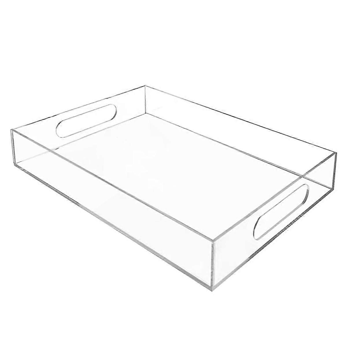 Acryl-Klarsichttablett Acryl-Serviertablett mit Griffen, Acryl-Snack-Teller Multifunktionale Aufbewahrungsplatte