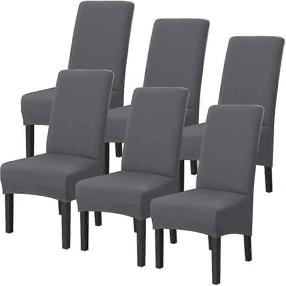 6 Pack Universal Stretch Microfiber Washable Dining Chair Covers