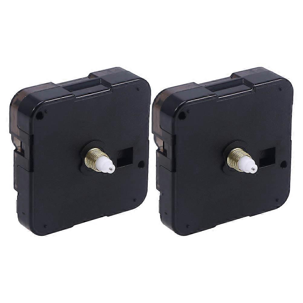 2Pcs Quartz Clock Movement Second-leaping Clock Mechanism without Battery Time Keeper DIY Accessories (Black)