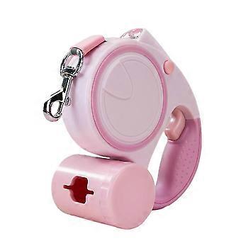 Retractable Dog Leash With Led Flashlight, 360tangle Free Long Leash With Poop Bag Dispenser(red)
