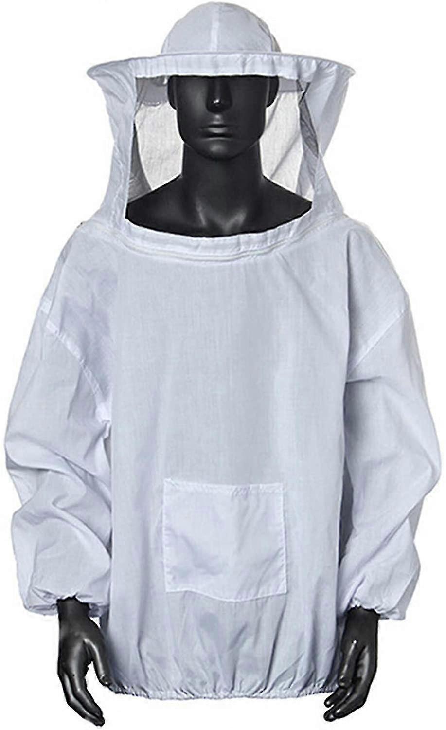 Beekeeper Jacket With Hat Professional Beekeeper Clothing(white)