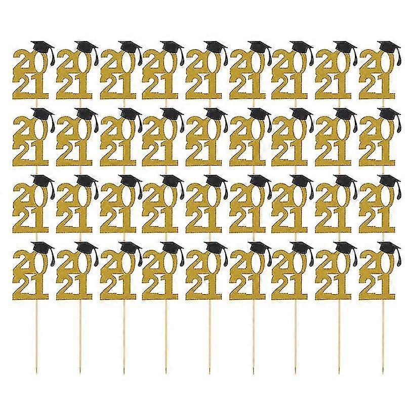 48pcs 2021 Graduation Cake Toppers