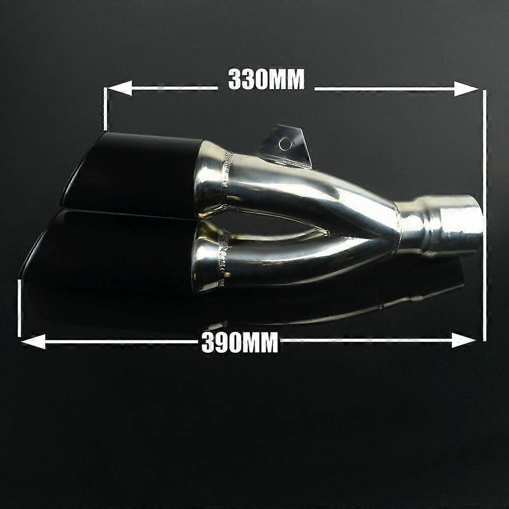 Universal Thunder Dual Exhaust Muffler Black End Pipe Slip On ...