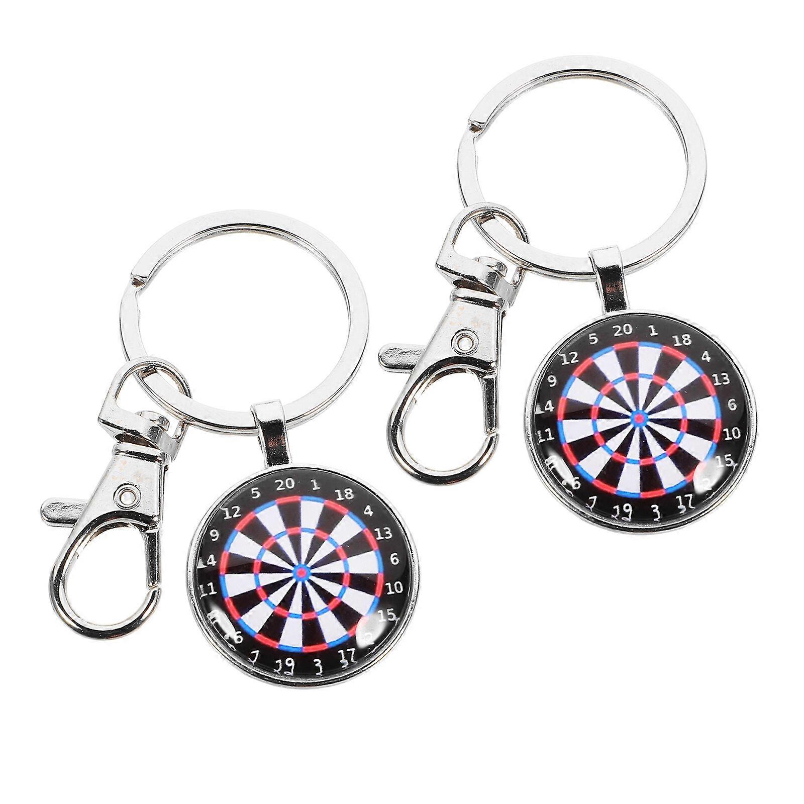 2pcs Dartboard Keyring Key Chain Dartboard Target Keyring Dartboard Pendant  Key Chain Gift