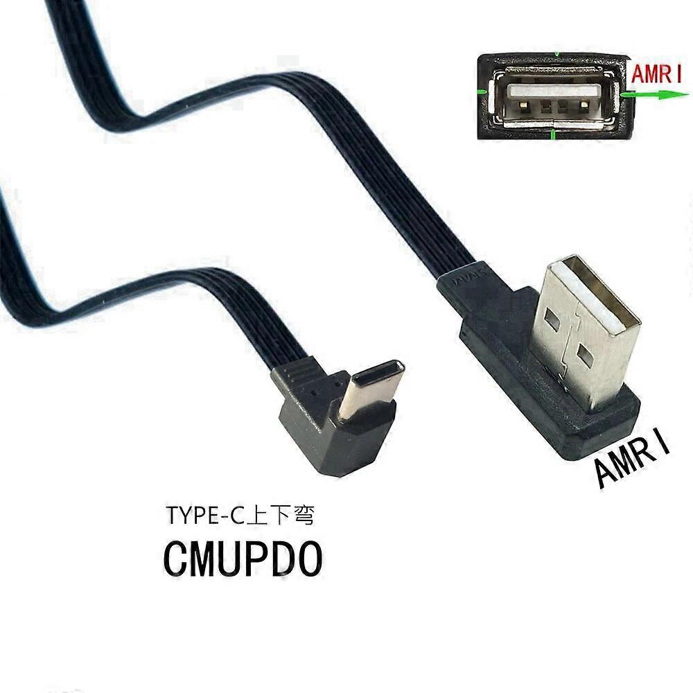 USB-C Typ C Męski Lewy Prawy Góra Dół Kątowy 90 do USB 2.0 Męski do transmisji danych Płaski USB Type-c 0,1 m0,2 m0,5 m