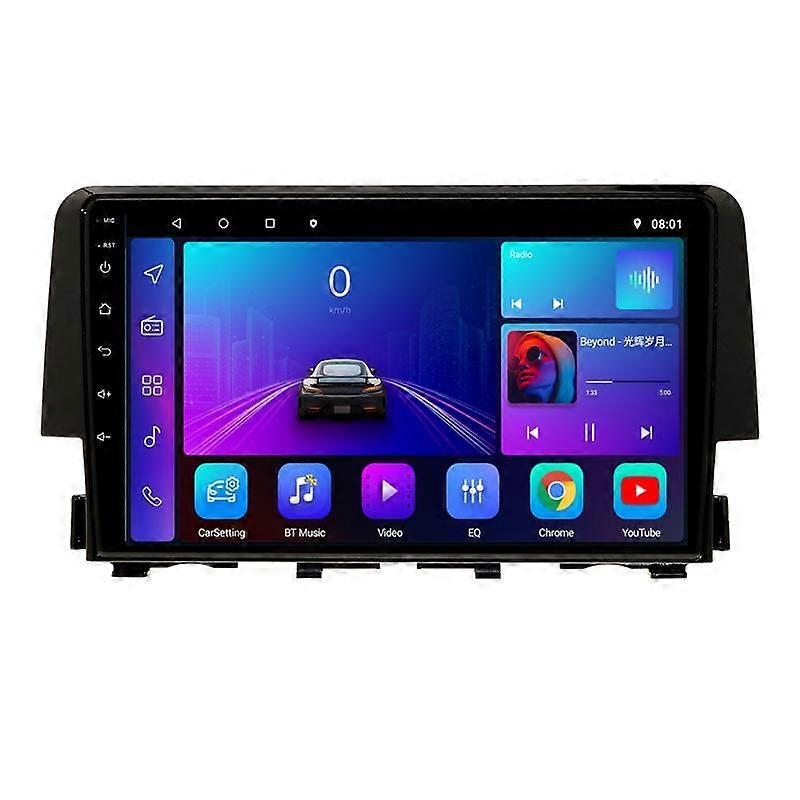 2 Din For Honda Civic 10th 2016-2018 Car Radio Carplay 4G 8-core WIFI Android Auto Car Stereo Car Multimedia Video player GPS Navigation DSP RDS