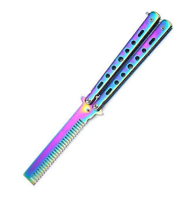 Butterfly Combs Stainless Steel Folding Training Practice Combs Hair Styling Tools