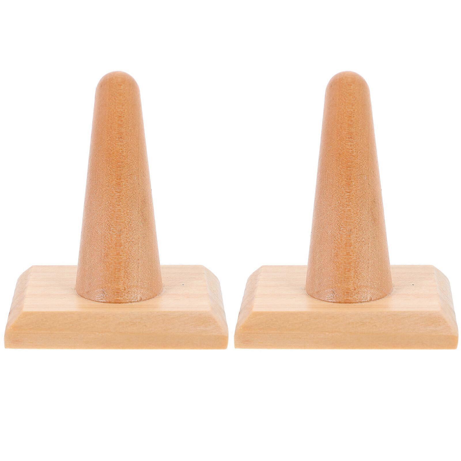 2pcs Wooden Ring Racks Finer Ring Display Pillar Stand Ring Display Racks
