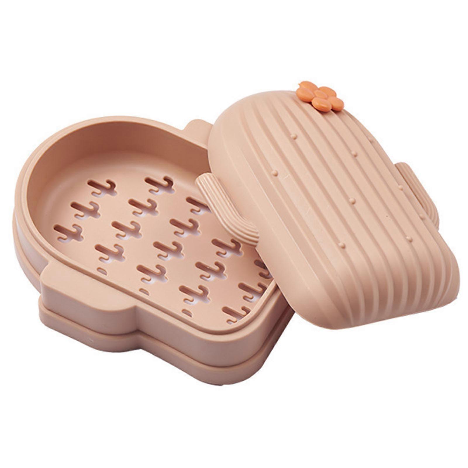 Soap Dish Adorable Looking Reusable Cactus Shape Daily Use Self Drainage Soap Holder Toilet Supplies