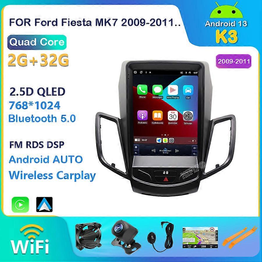 8 Core Carplay Android 13 For Ford Fiesta CarMultimedia Player Auto Radio Automotivo GPS Navigation Stereo 4G DSP 2009-2016
