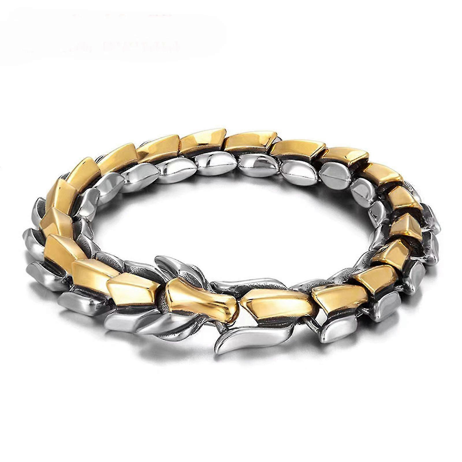 Dragon Scale Link Chain Bracelet Hommes Acier inoxydable Ouroboros Bangle Nouveau