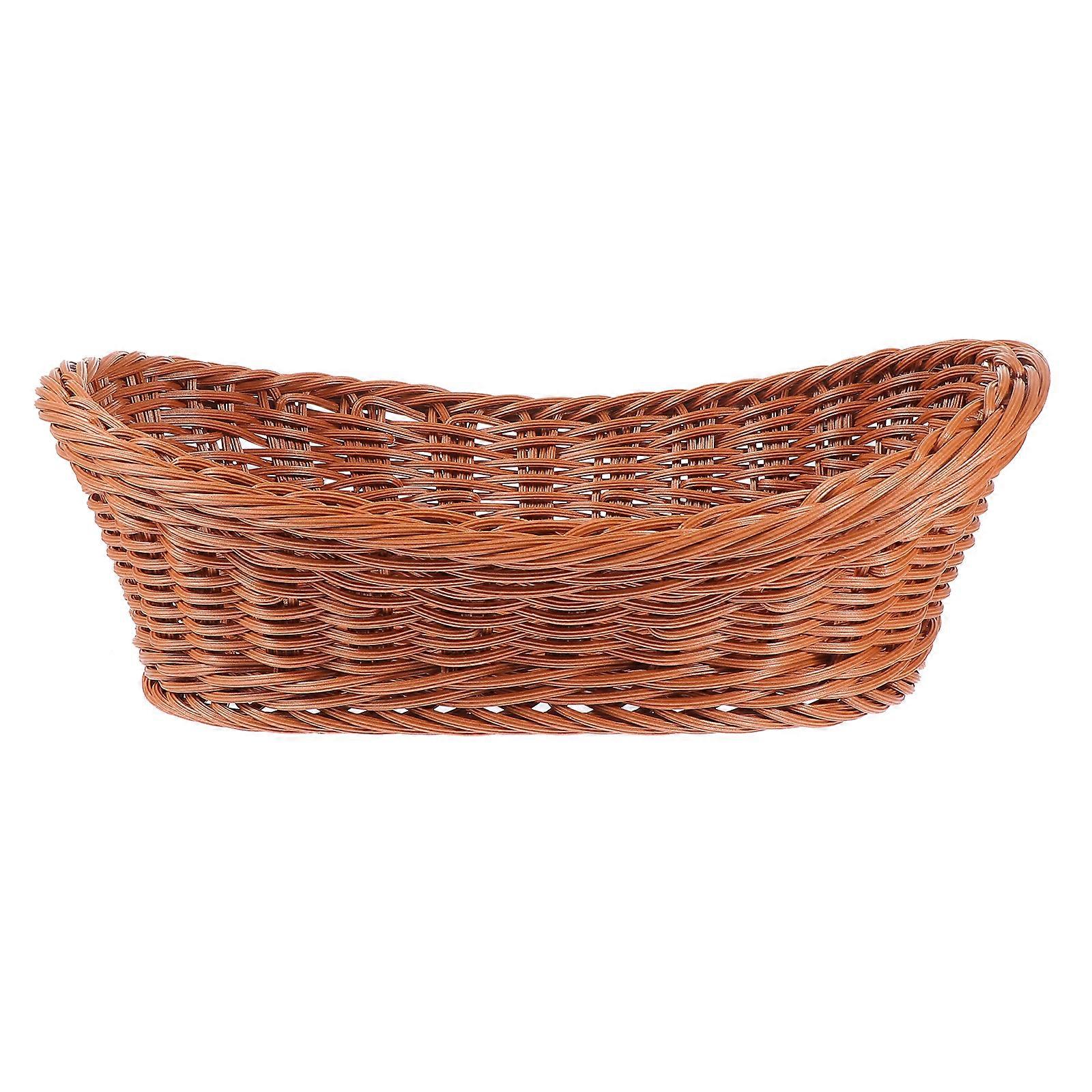 1pc Simulation Rattan Woven Basket Kitchen Food Basket Multipurpose Basket