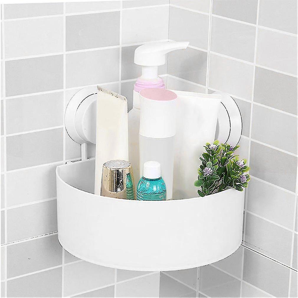 Plastic Bathroom Corner Storage Rack Organizer Shower Shelf Suction Cup
